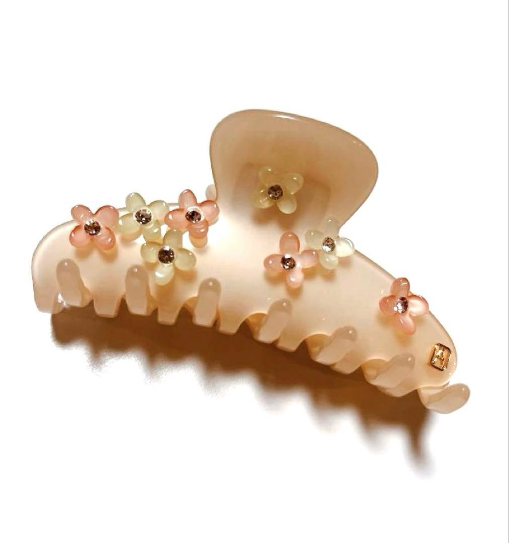 アレクサンドルドゥパリ　ヘアクリップ　フルーレット　ベージュ　花　ピンク　可愛い
