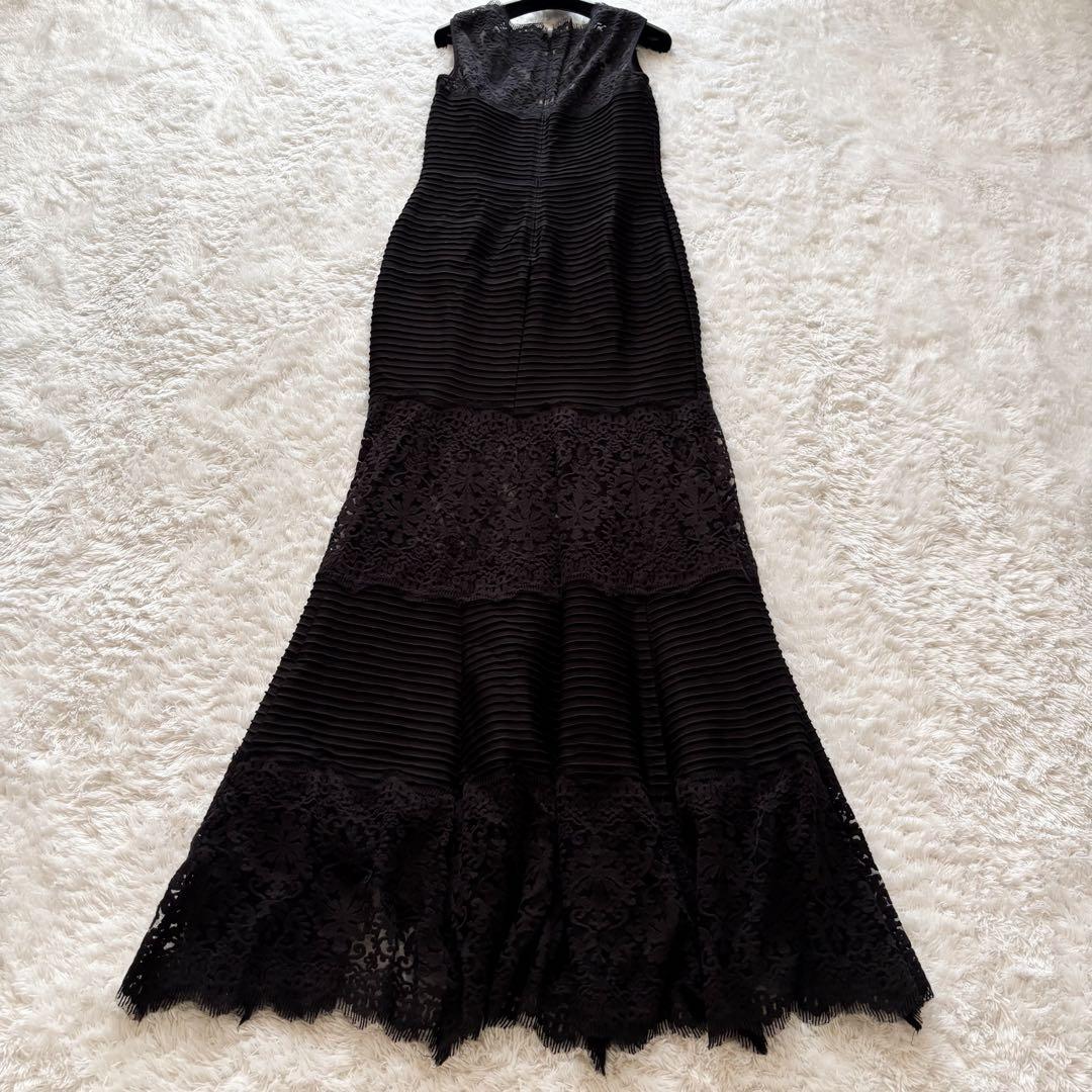 タダシショージ　マキシワンピース　ドレス　レース　切替　ノースリーブ パーティー