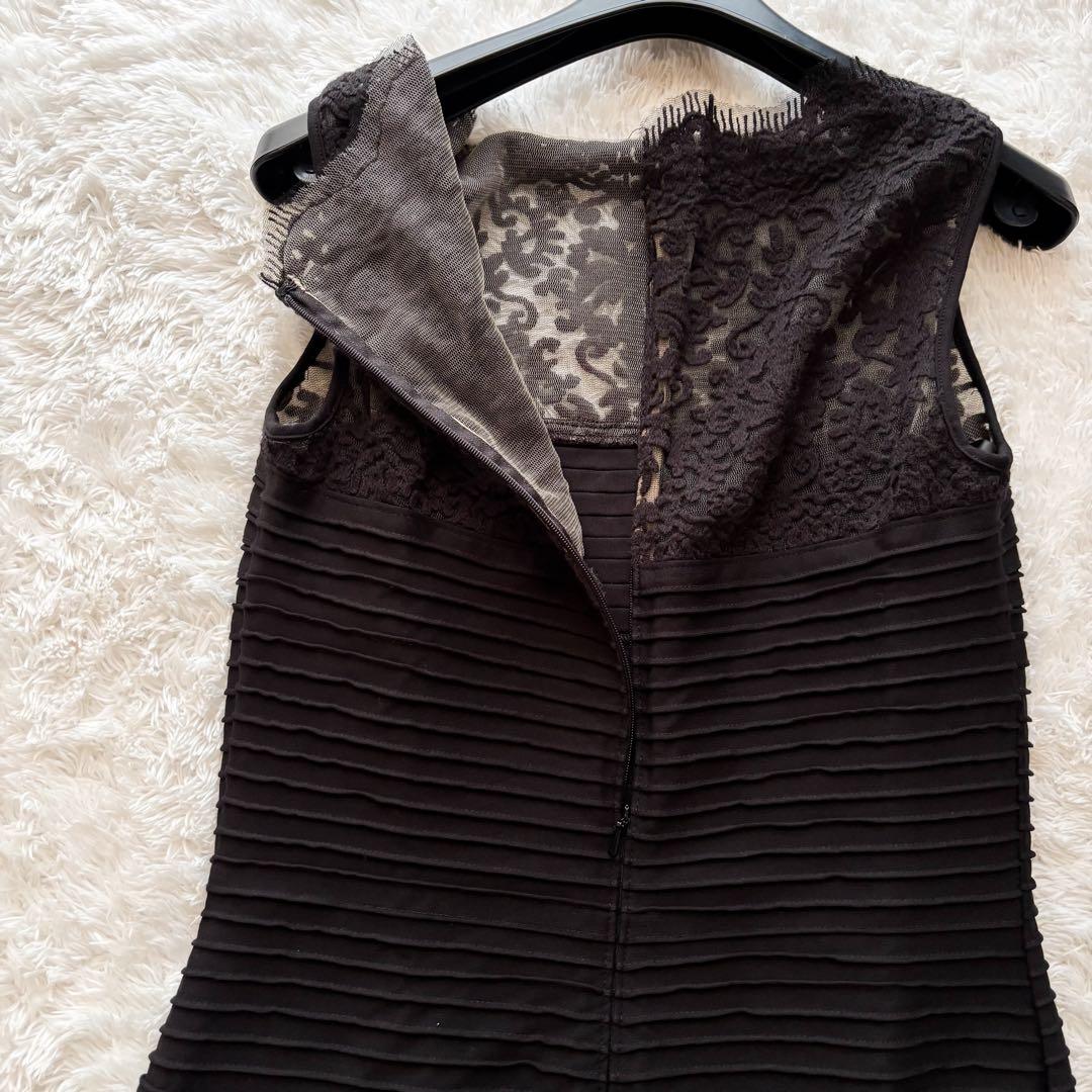 タダシショージ　マキシワンピース　ドレス　レース　切替　ノースリーブ パーティー