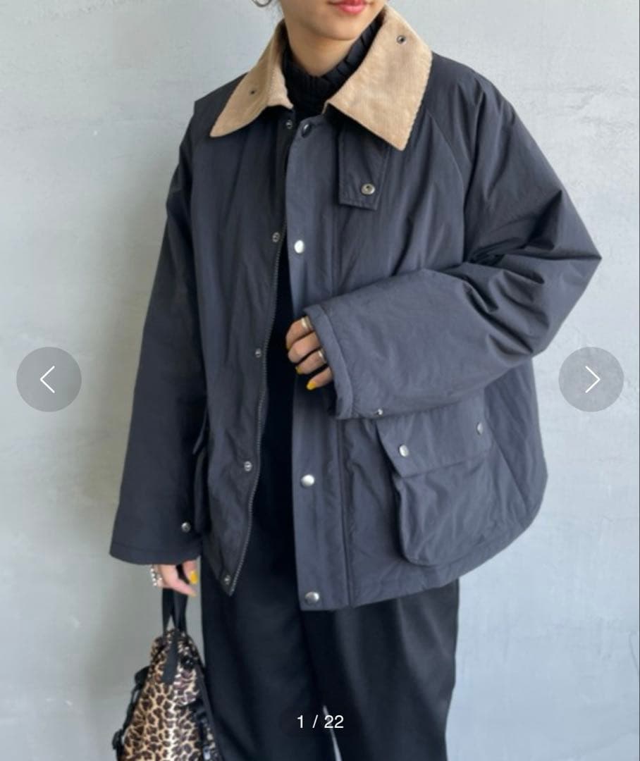 UNIVERSAL OVERALL コーデュロイ 襟パディングショートジャケット