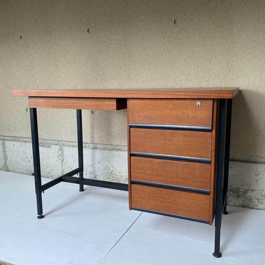 送料込み ジャパニーズモダン チーク 高さ調整式 デスク 机