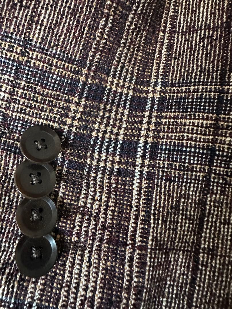 【美品】トゥモローランド ✖︎フェルラ　ブラウン系チェック柄テーラードジャケット