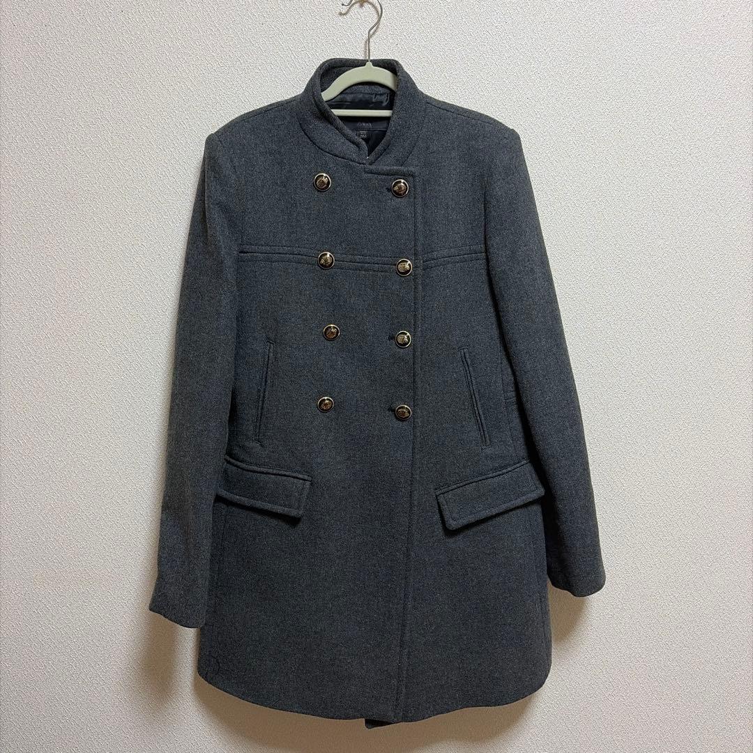 ZARA ウールダブルブレストコート S