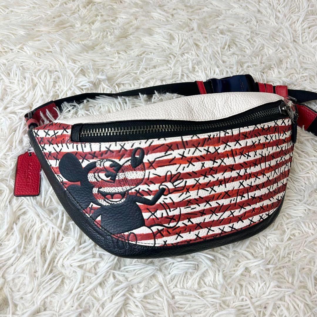 美品 コーチ ディズニー キースヘリング コラボ ウエストバッグ ボディバッグ