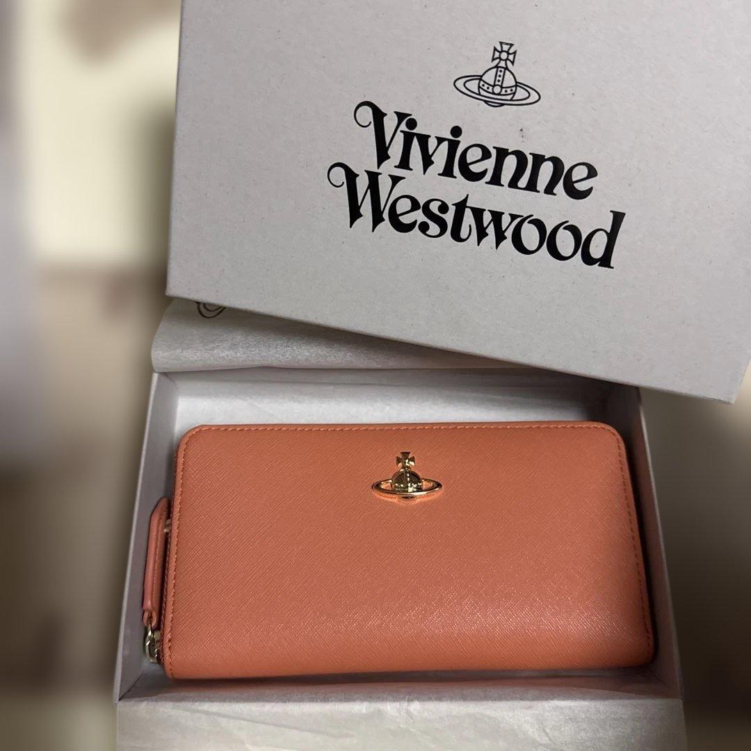 新品ヴィヴィアンウエストウッド 長財布 オレンジ 箱付き