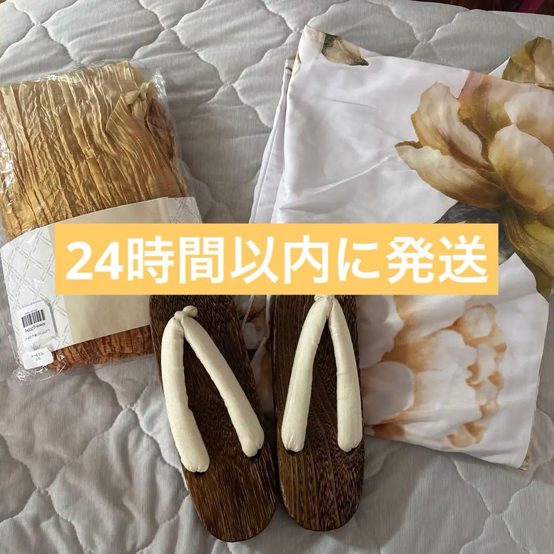 sugar 浴衣・帯・下駄3点セット アンニュイイエローフラワー浴衣