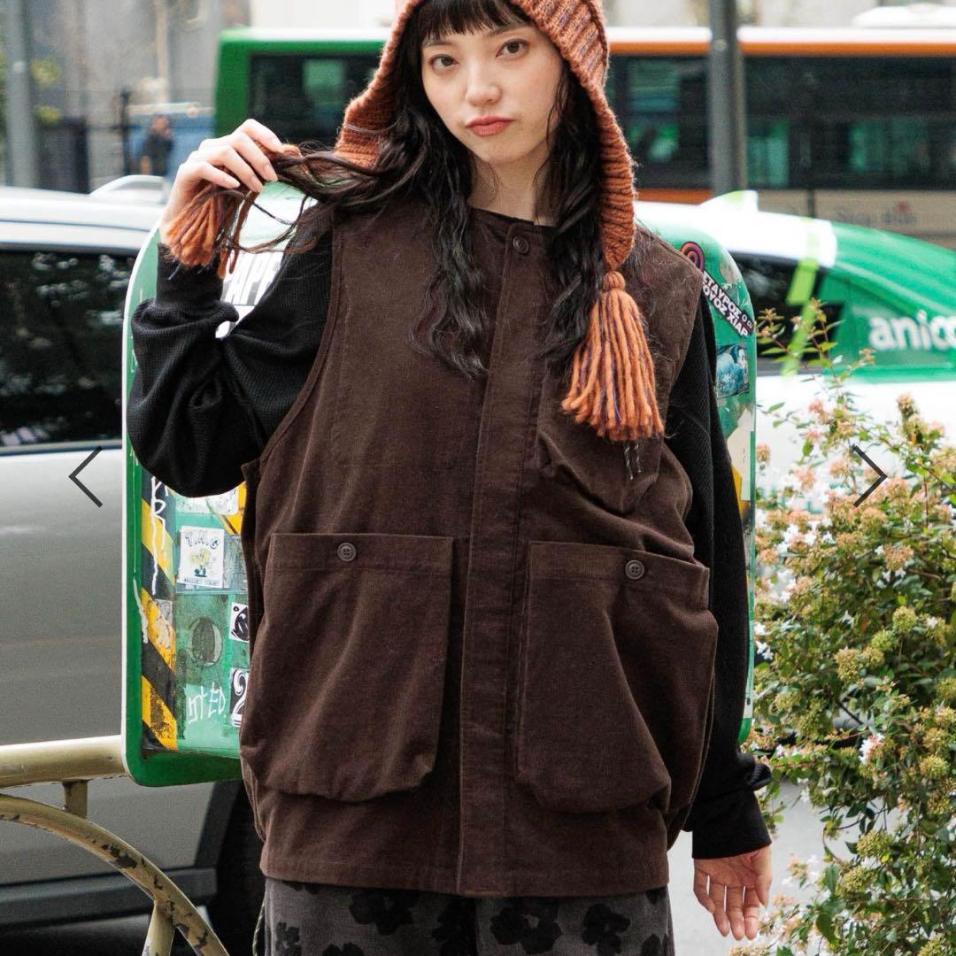 ニコアンド　ボーイズシルエットポケベスト2 ブラウン　新品未使用