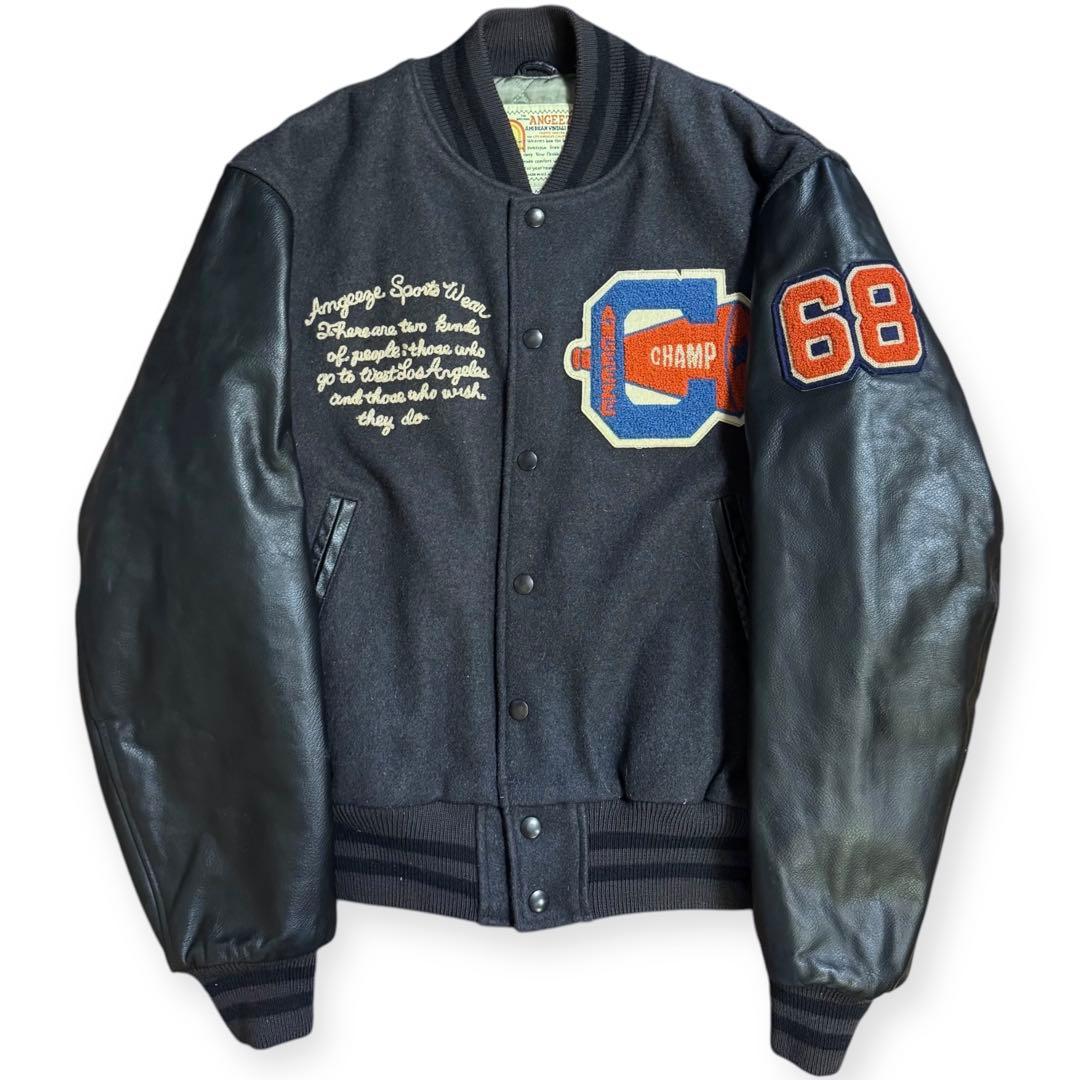 GOLDEN BEAR ANGEEZE USA製 袖革 スタジャン Mサイズ