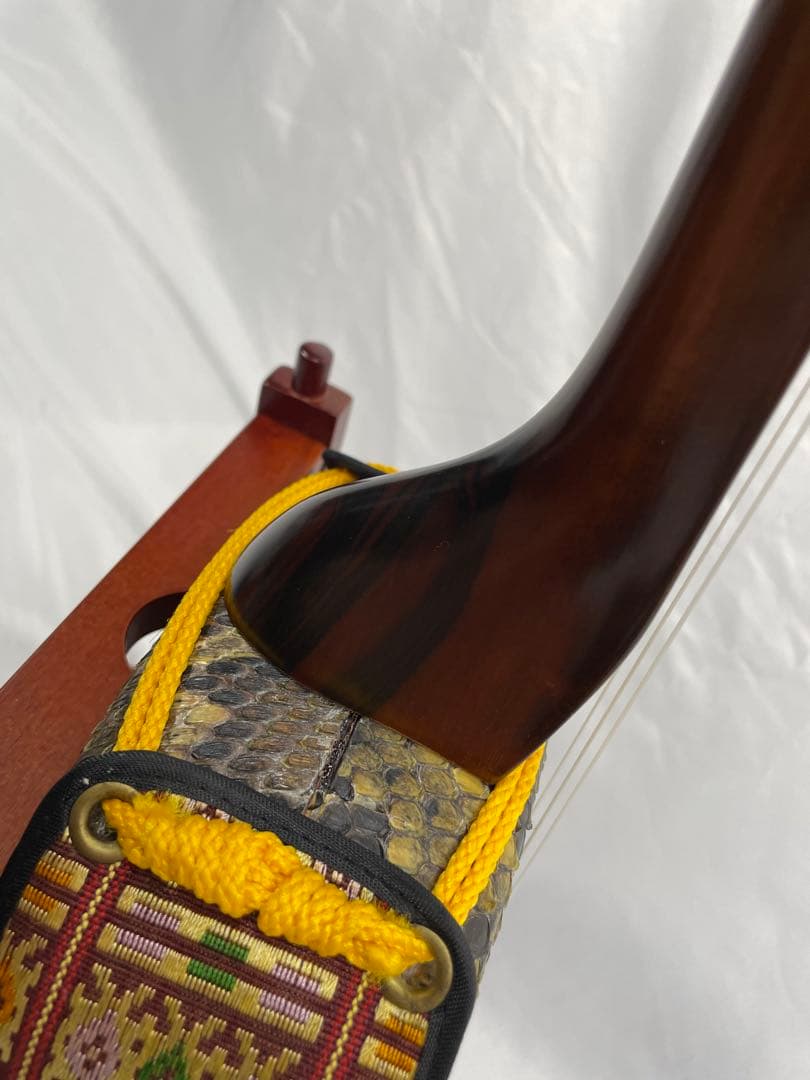 沖縄三線 宮古木工芸 本皮1枚張り 上等黒檀