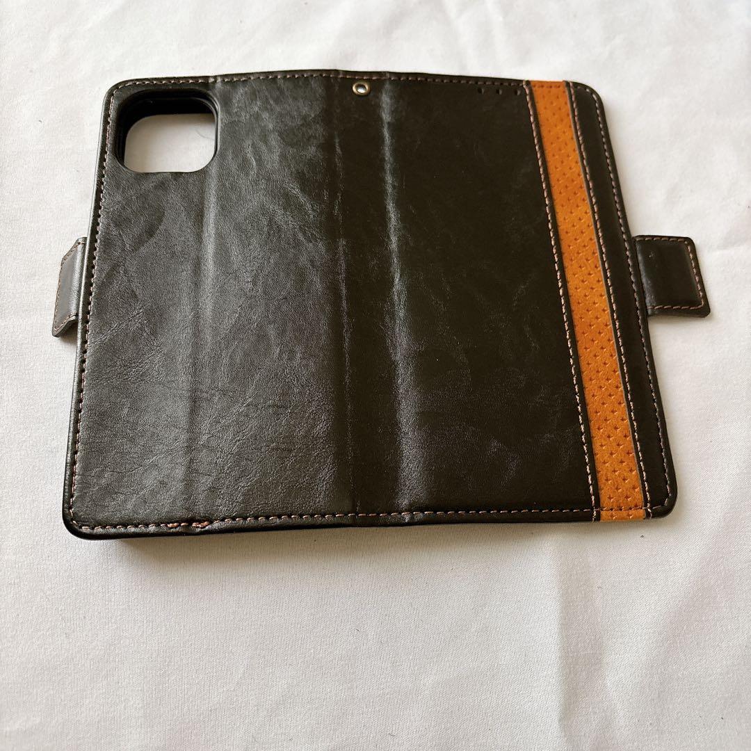 iPhone 13 ケース 手帳型ケース カード収納 スタンド ブラック