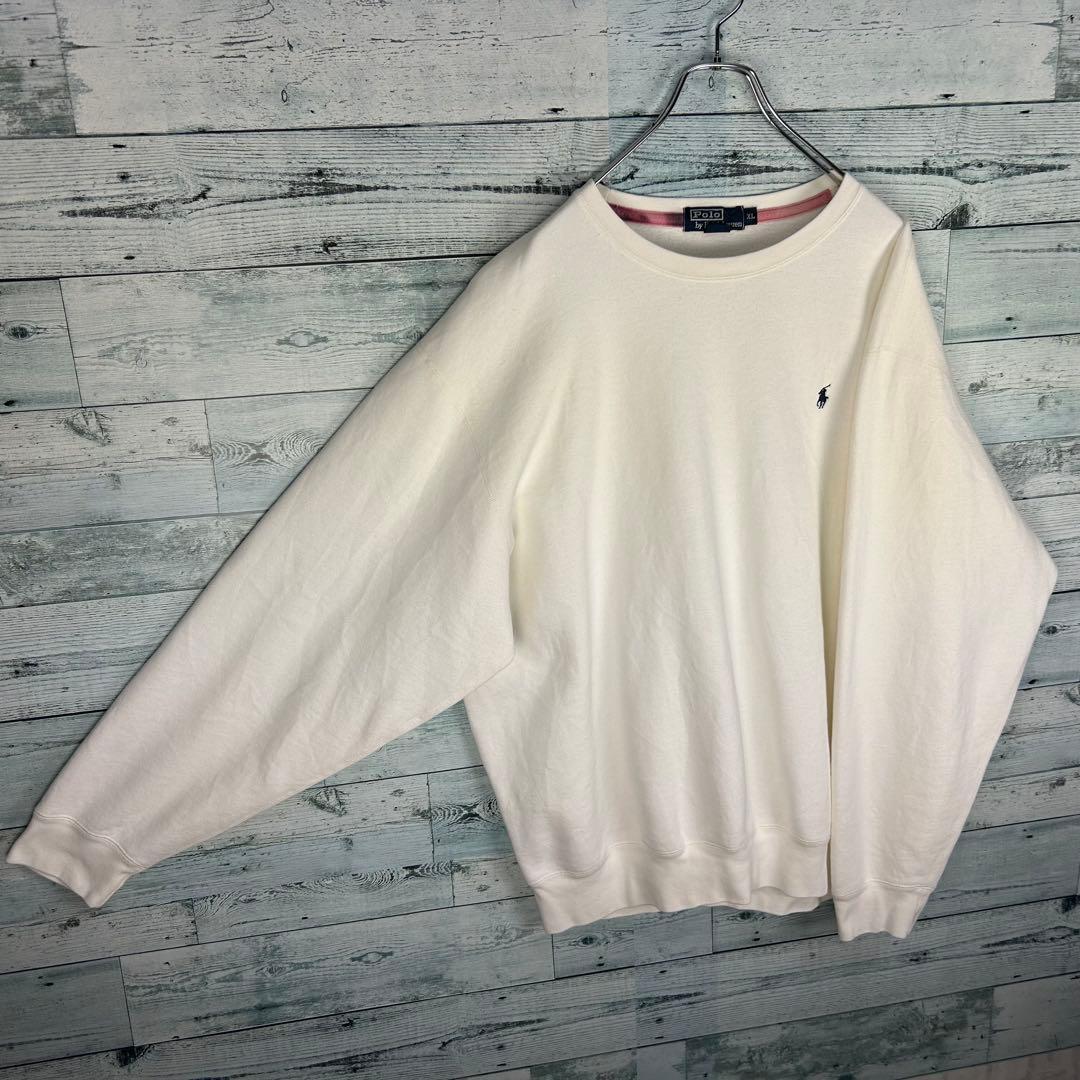 ラルフローレン 刺繍ロゴ トレーナー スウェット ホワイト XL 5687