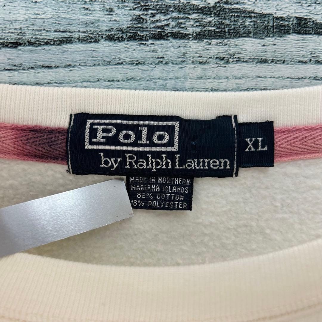 ラルフローレン 刺繍ロゴ トレーナー スウェット ホワイト XL 5687