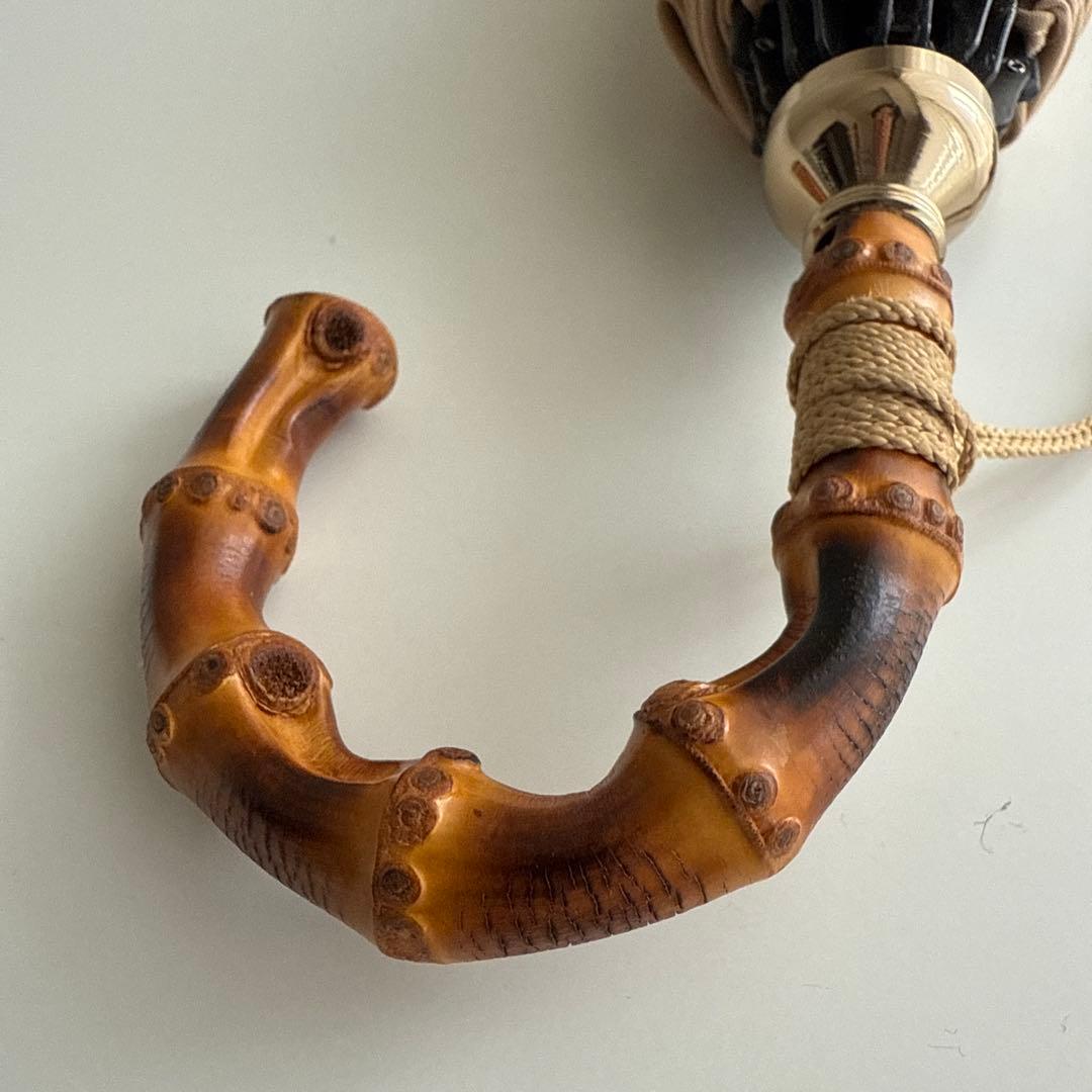 心斎橋みや竹 日傘 折りたたみ バンブーハンドル ベージュ