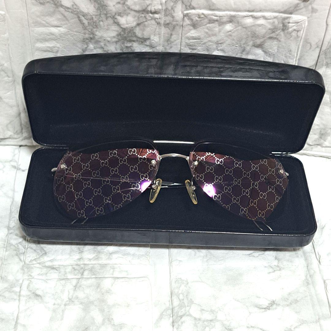 【美品/希少】グッチ GUCCI GG パープル サングラス メタルフレーム