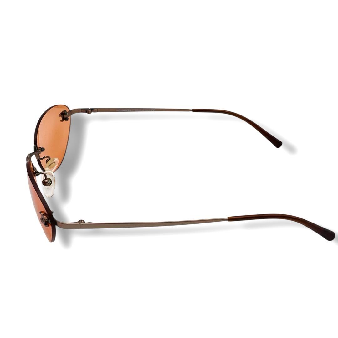 【希少】シャネルサングラス ココマーク リムレス オレンジ系 ヴィンテージY2K