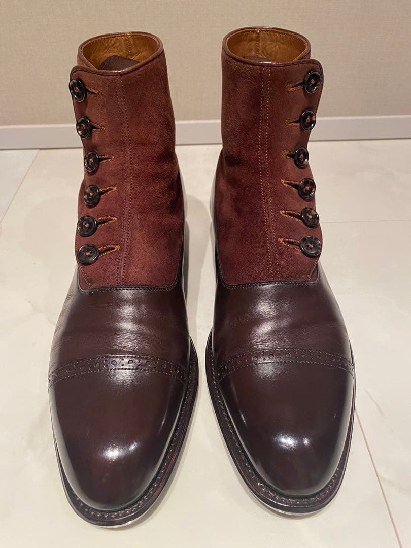 大塚製靴　ボタンブーツ　ブラウン