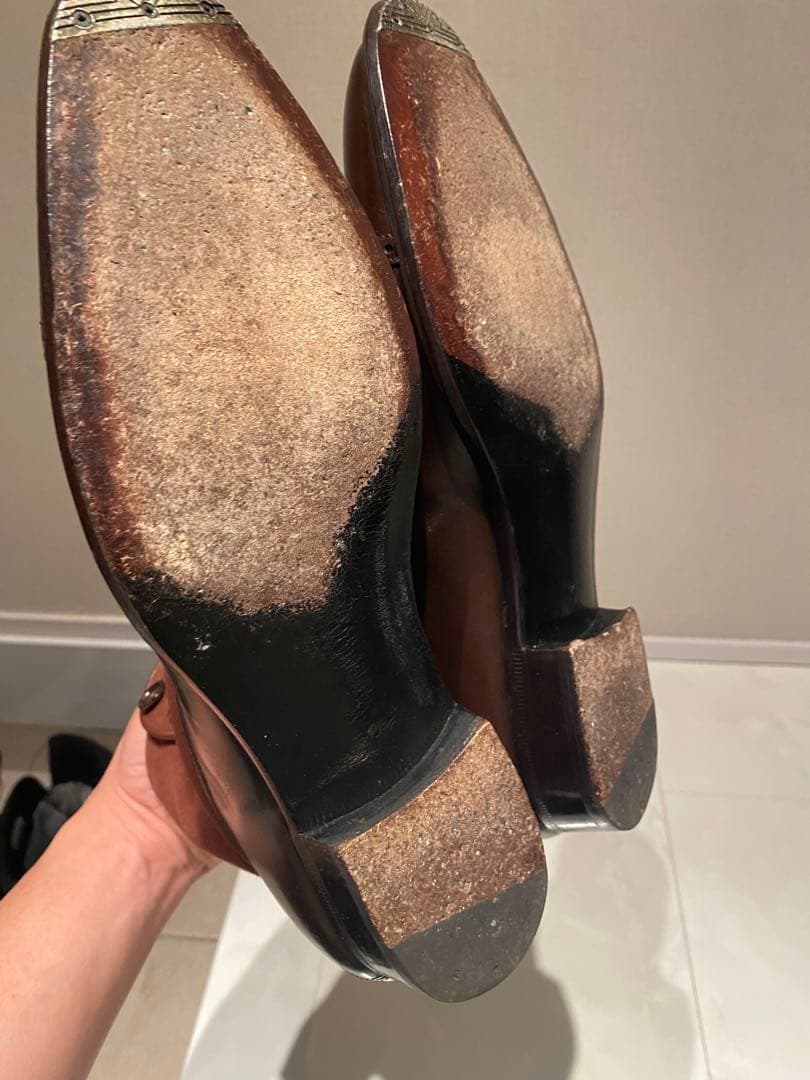 大塚製靴　ボタンブーツ　ブラウン