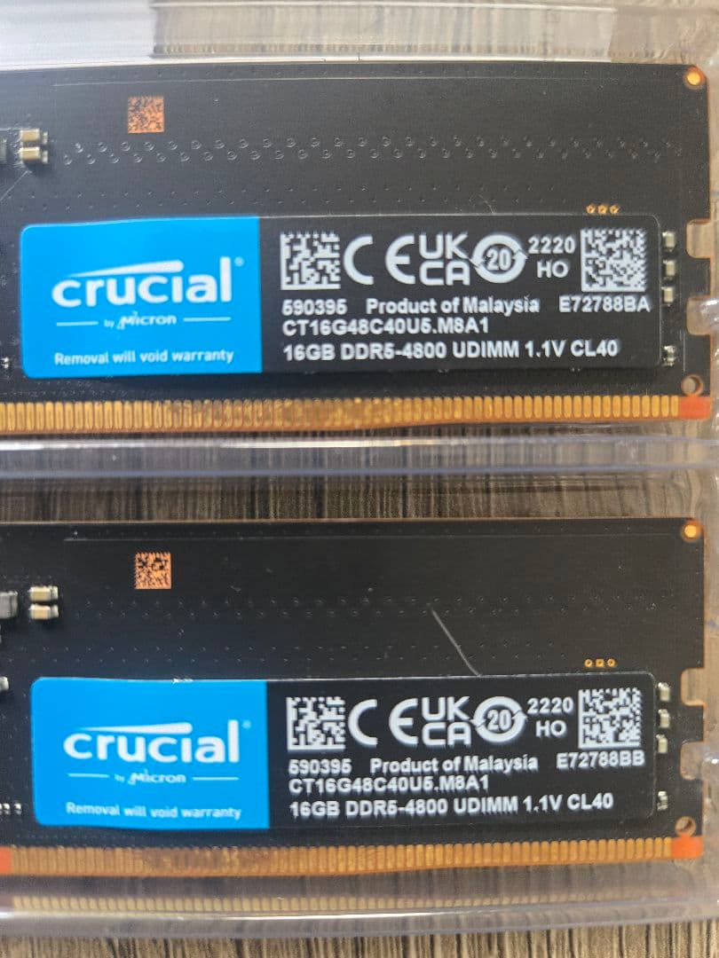 crucial DDR5-4800 32GB (2x16GB) メモリ