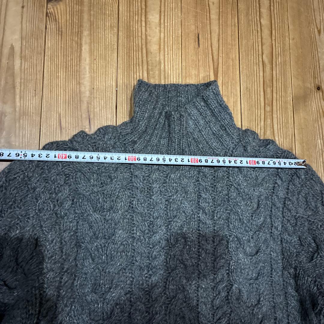 ラルフローレン　L ハンドニット　グレー　編み　ケーブルニット　ハイネック