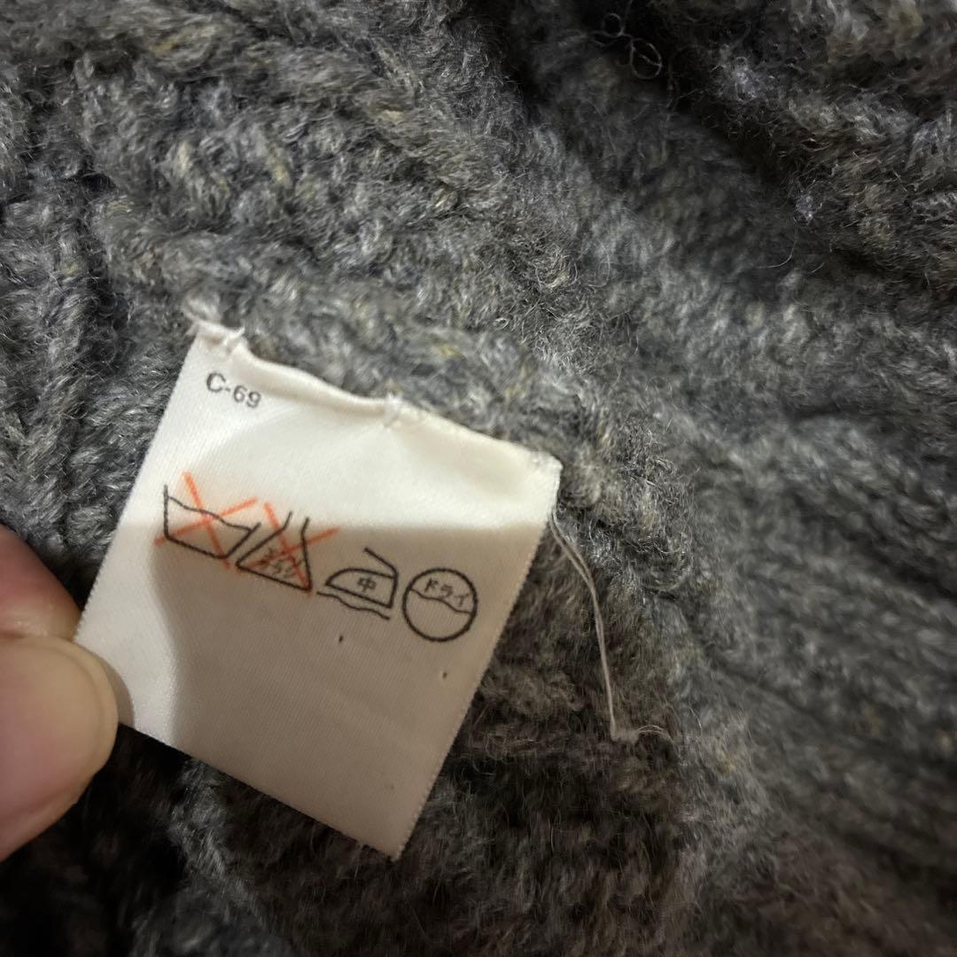 ラルフローレン　L ハンドニット　グレー　編み　ケーブルニット　ハイネック