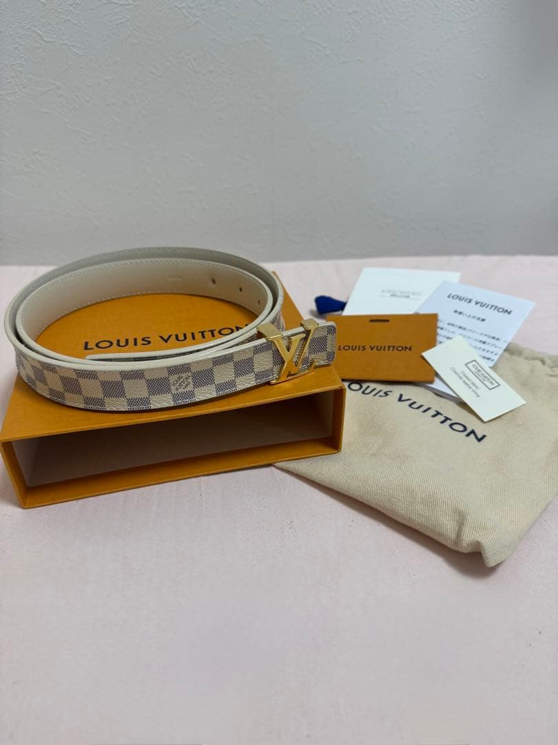 LOUIS VUITTON ルイヴィトン ダミエアズール LVロゴ ベルト