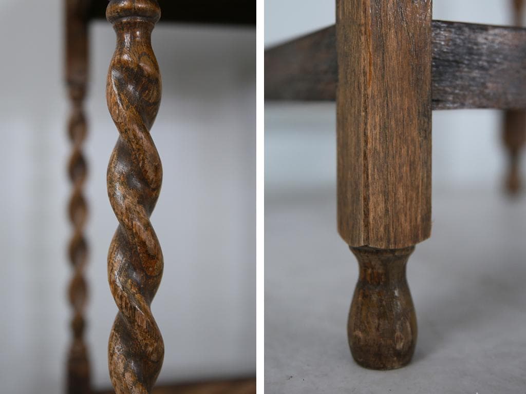 英国アンティーク木製サイドテーブル/オケージョナル机/飾り棚/花台(79-275