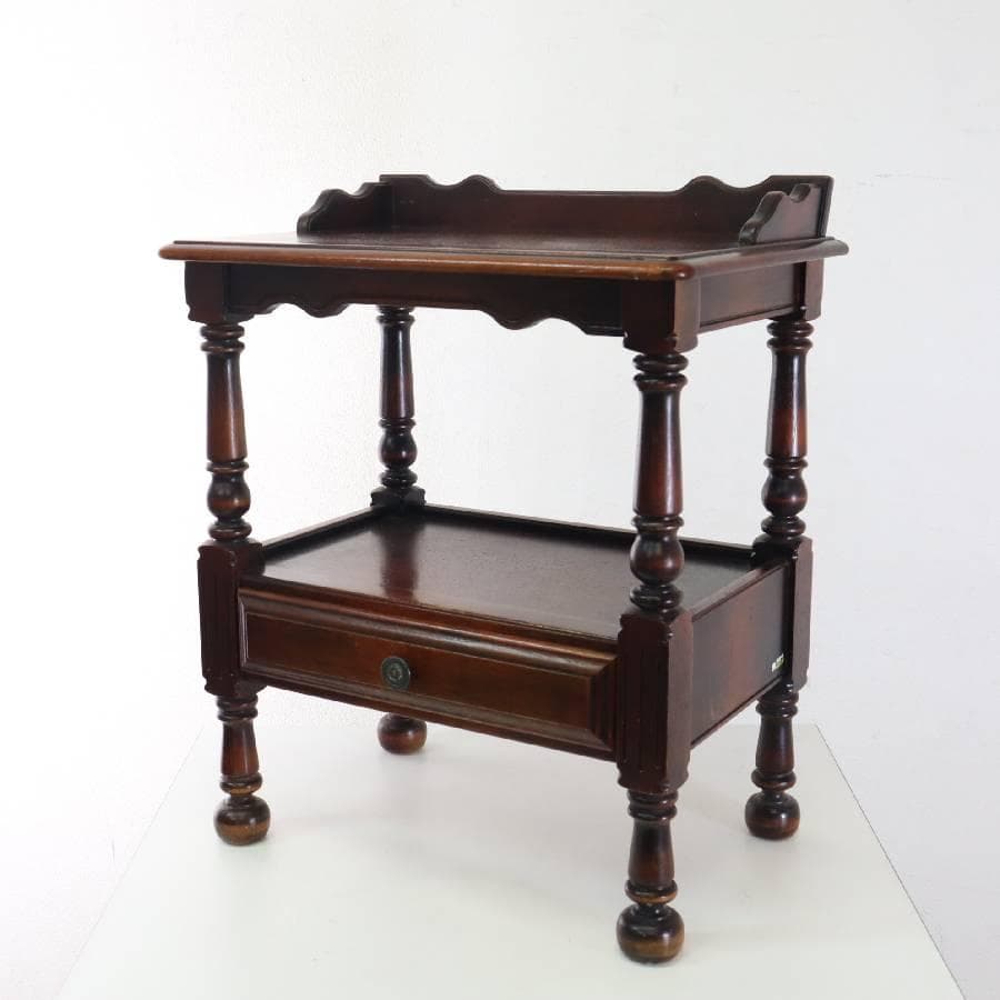 値下カリモク家具 コロニアル サイドテーブル 電話台 花台 引き出し　クラシカル