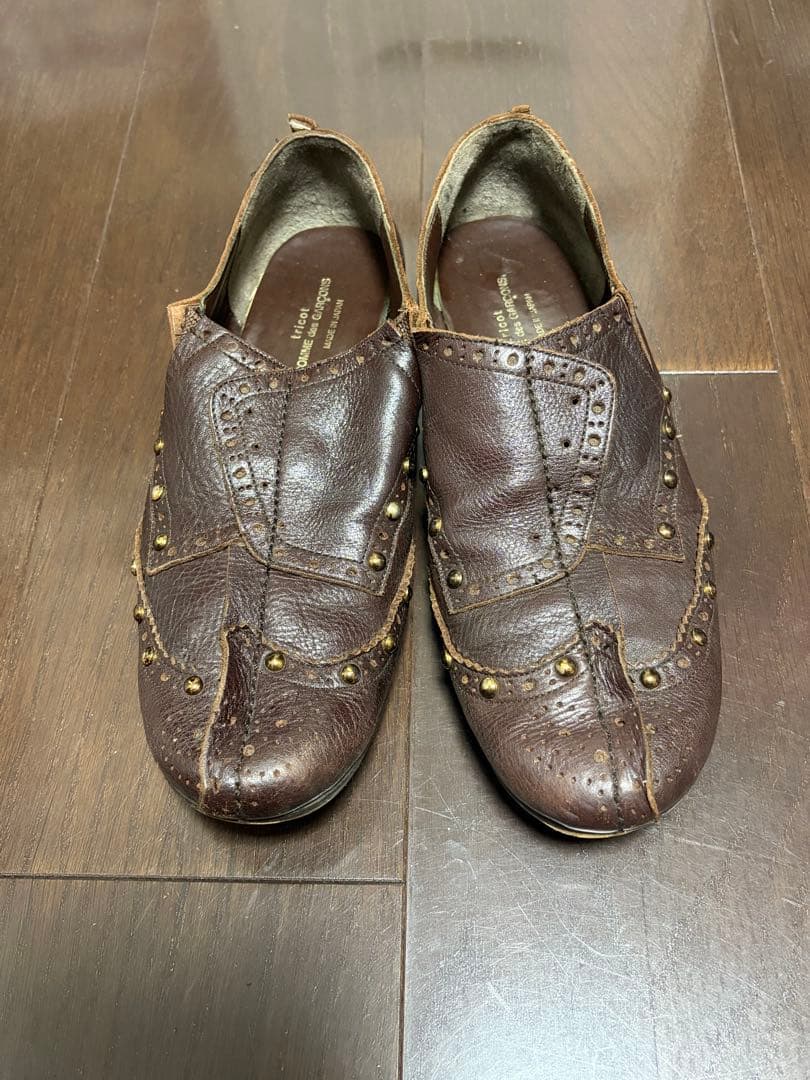 【COMME des GARCONS】コムデギャルソン／スタッズ付レザーシューズ