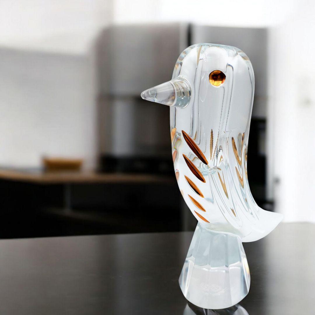 【未使用】 Baccarat ファウナクリスト　花瓶　フラワーベース 鳥　金彩