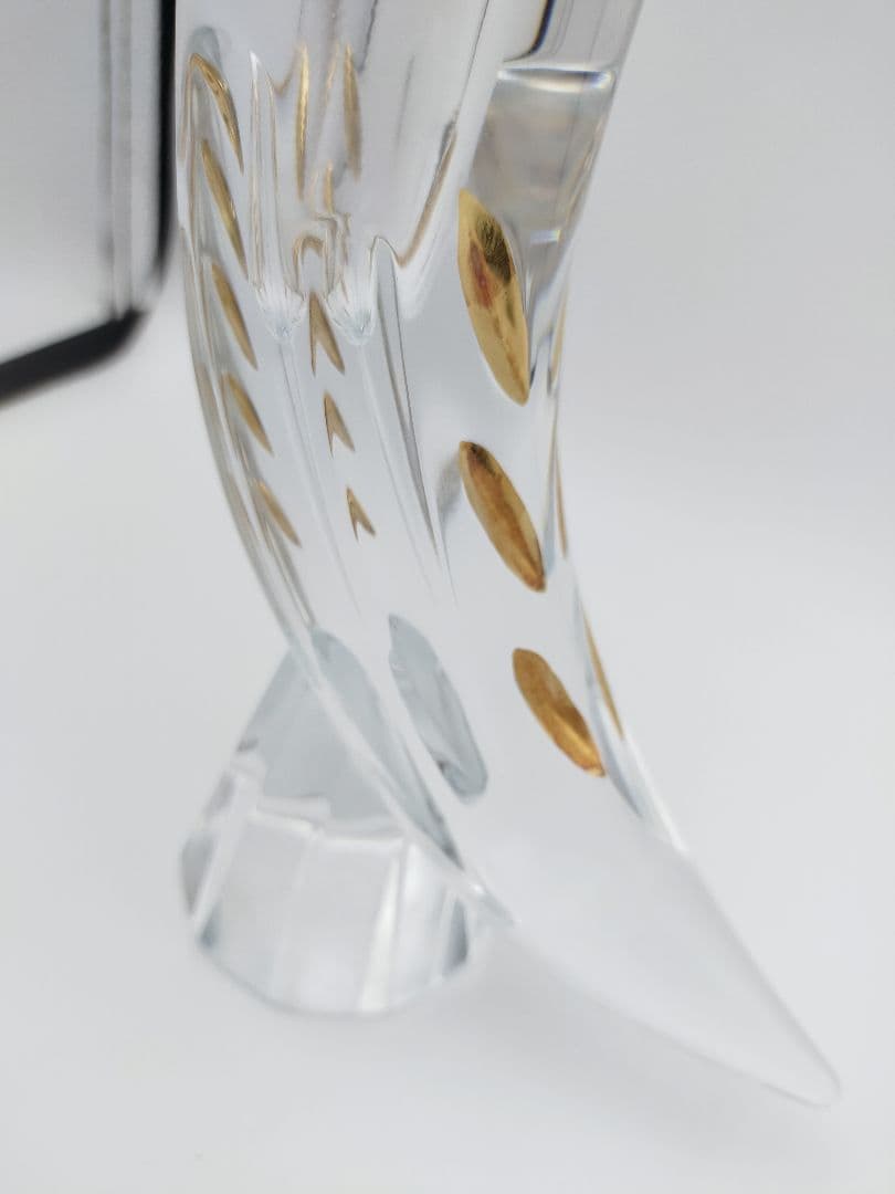 【未使用】 Baccarat ファウナクリスト　花瓶　フラワーベース 鳥　金彩