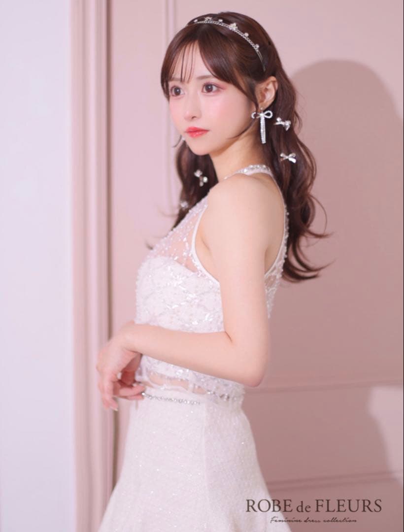 ROBE de FLEURS アイボリーナイトドレス Sサイズ