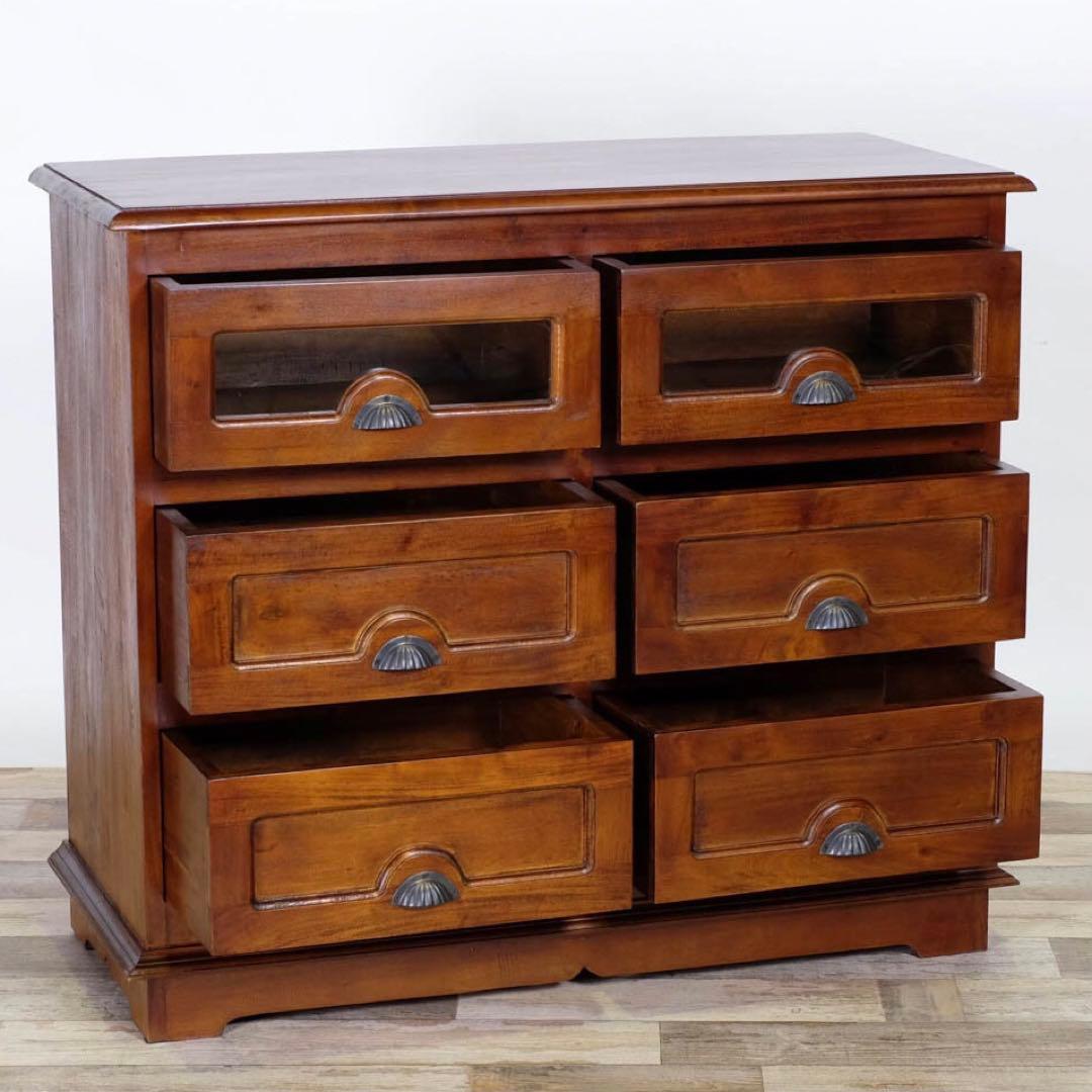 H 新品 アジアン チェスト L カントリー サイドボード 収納 アンティーク