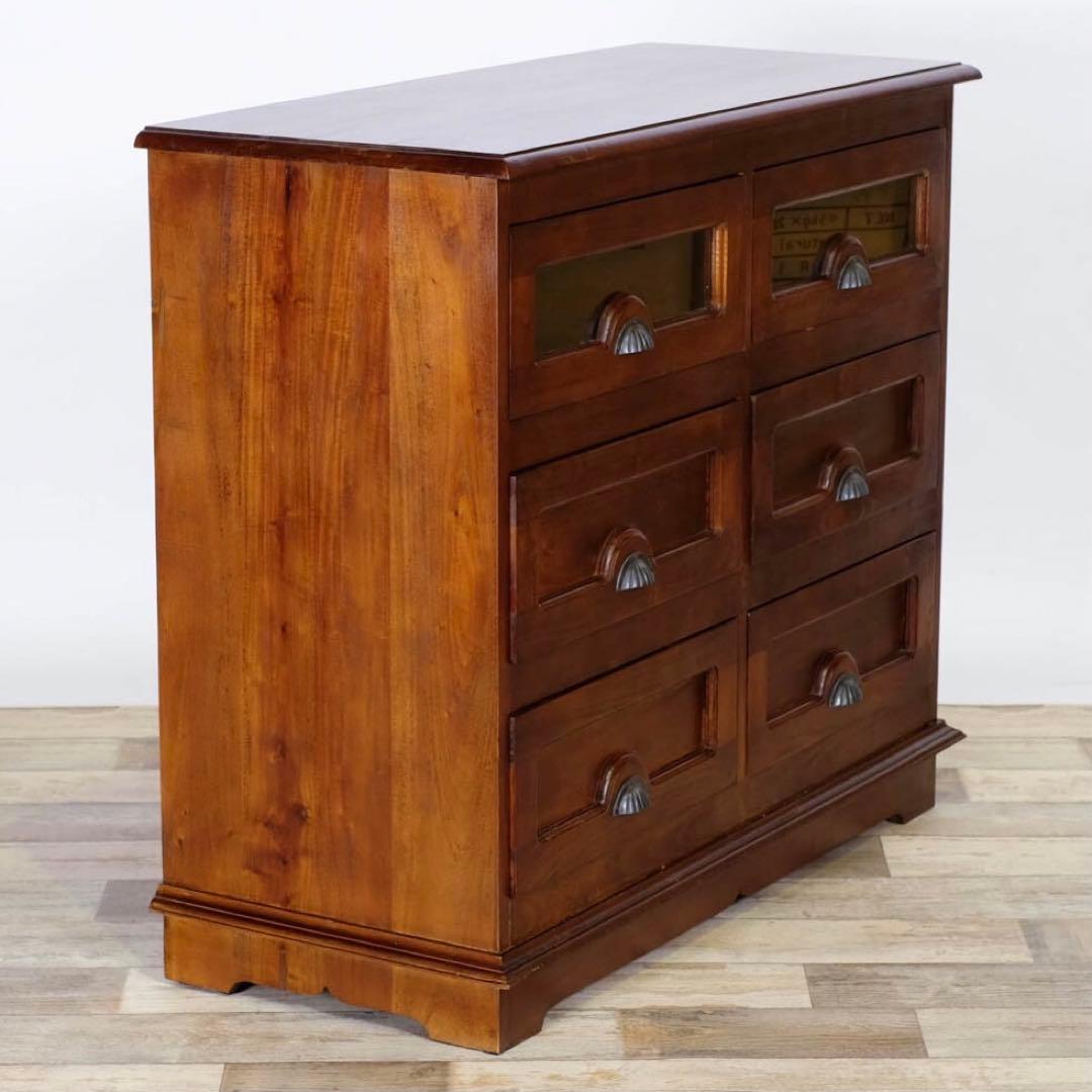 H 新品 アジアン チェスト L カントリー サイドボード 収納 アンティーク