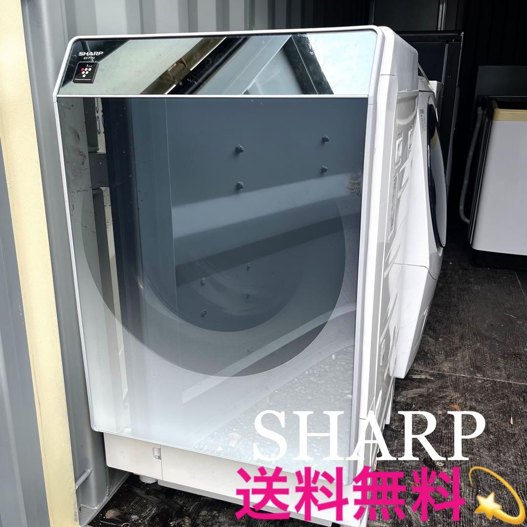 送料無料！※ジャンク品 SHARP ドラム式洗濯機 ES-P110-SL