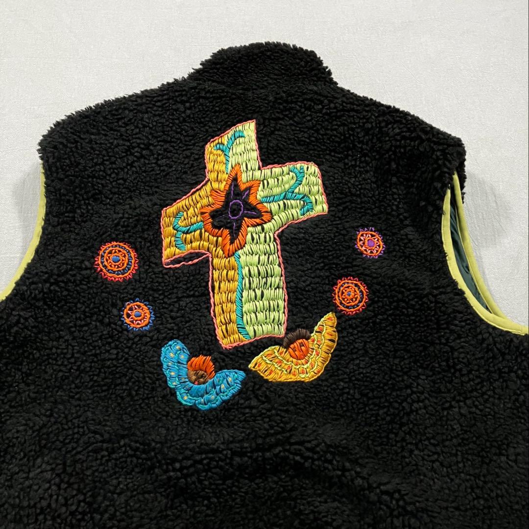 KAPITAL キャピタル リバーシブル ボアフリースベスト ナイロン