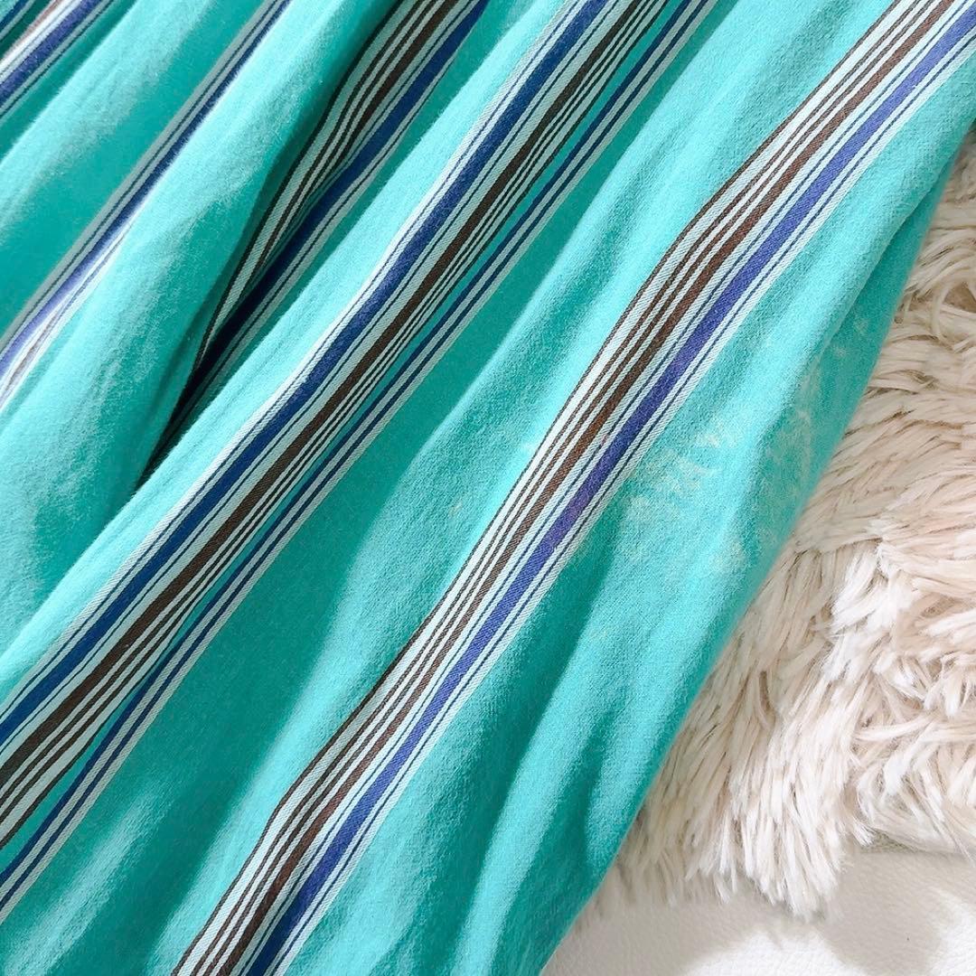 ち*ん様 人気ꕥヌキテパ 石田ゆり子さん着用 近年 コットンボイルストライプドレ