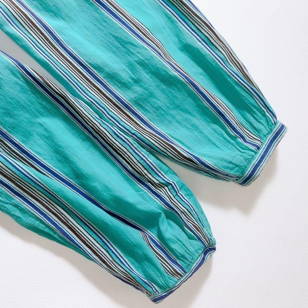 ち*ん様 人気ꕥヌキテパ 石田ゆり子さん着用 近年 コットンボイルストライプドレ