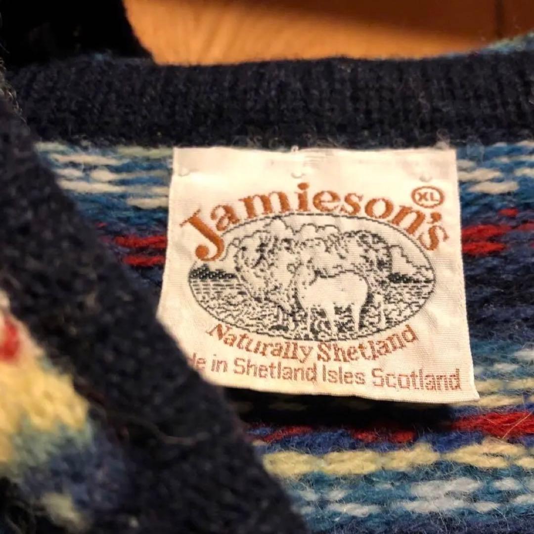 Jamieson's ジャミーソンズニットベストフード付き セーター 総柄