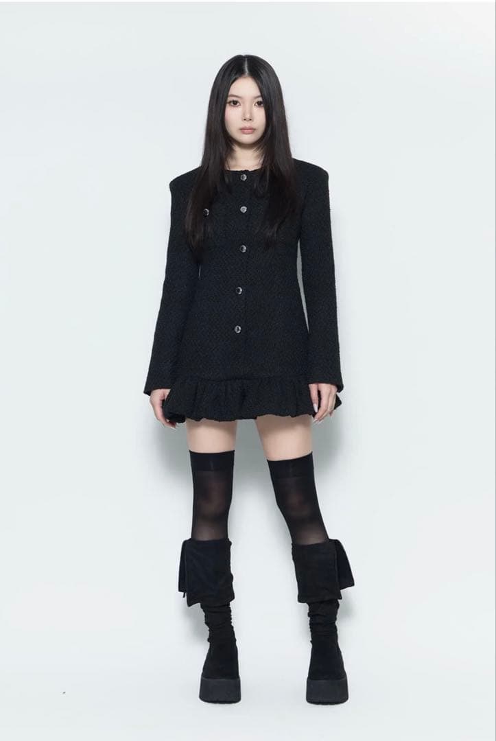 スカート S tweed balloon dress mini theredthread
