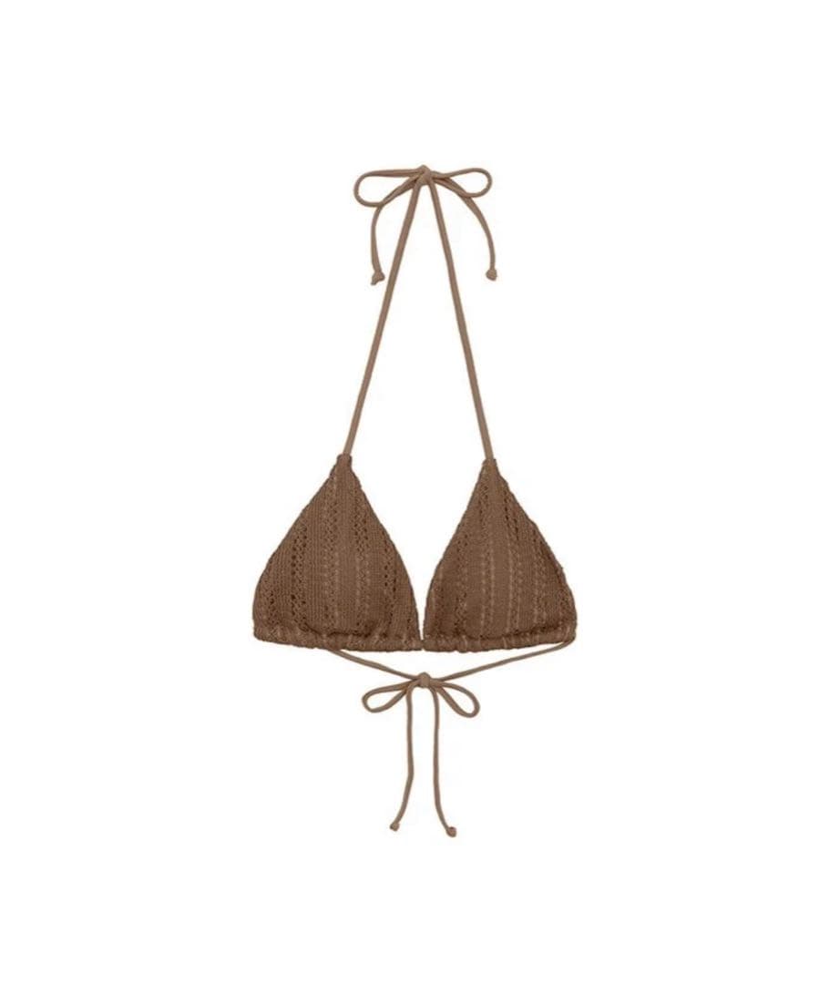 AIRSPACE ナチュラル美胸かぎ編みビキニ　3点セット　ココアブラウン