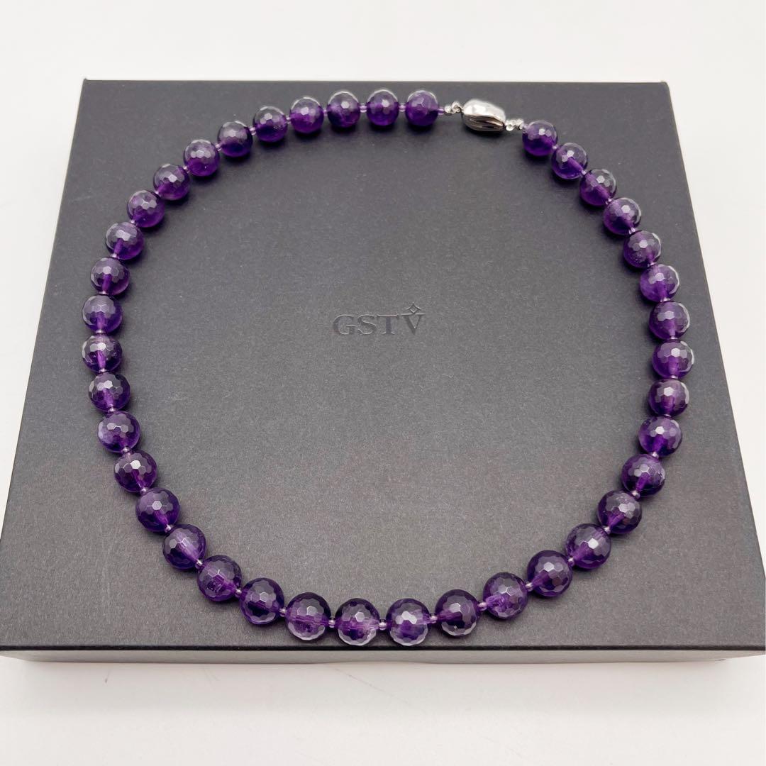 GSTV SV アメシスト ネックレス パープル　刻印あり　約47㎝　未使用