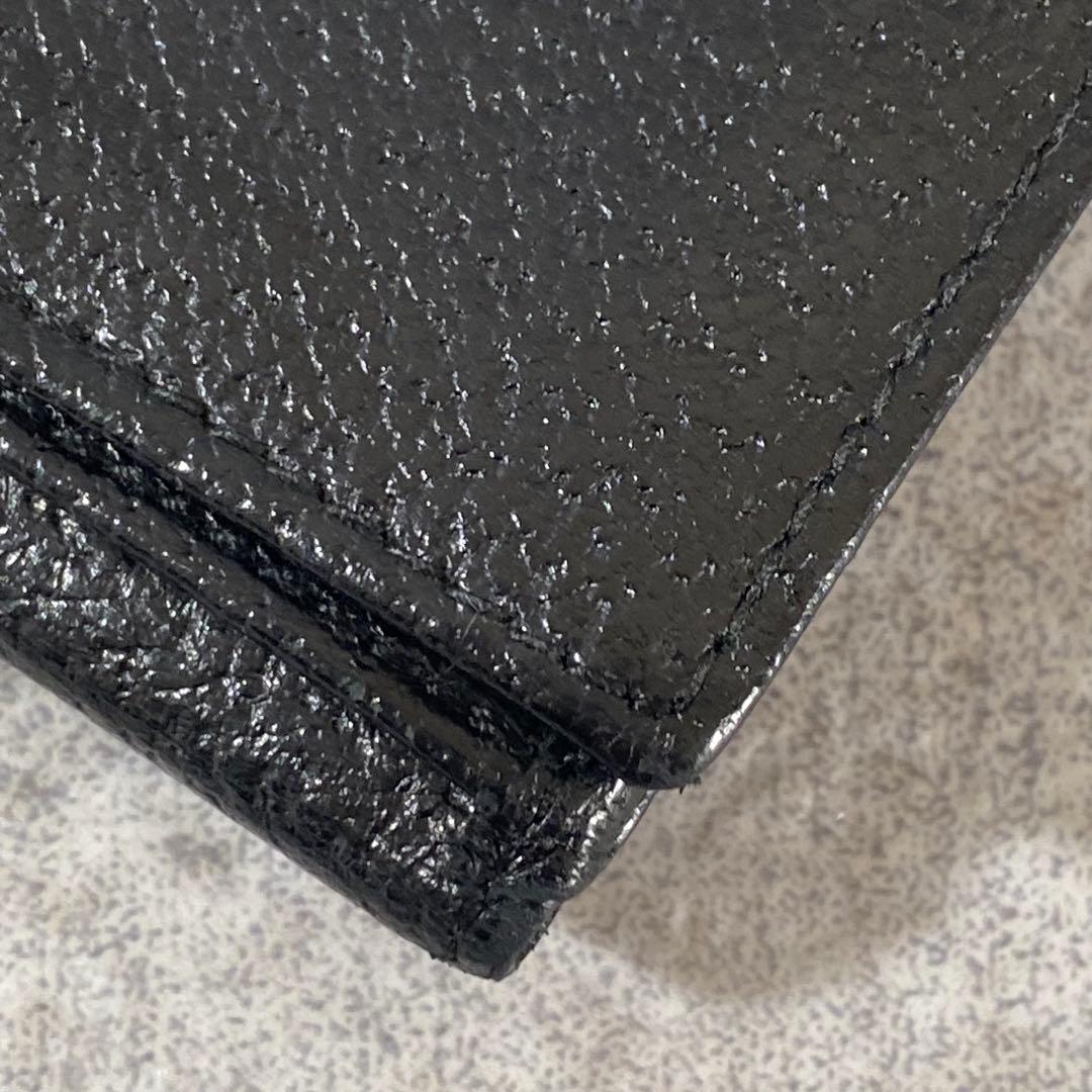 極美品 未使用級　GUCCI グッチ レザー 長財布 ブラック 黒　ロゴ金具