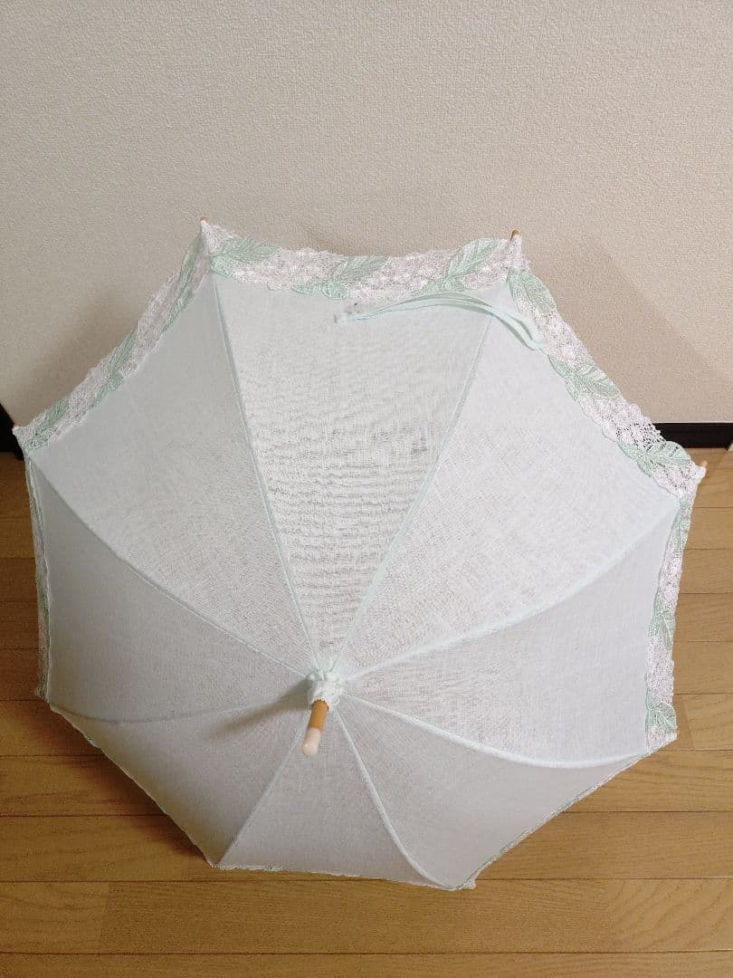 近沢レース★レース日傘★ミントグリーン(長傘)
