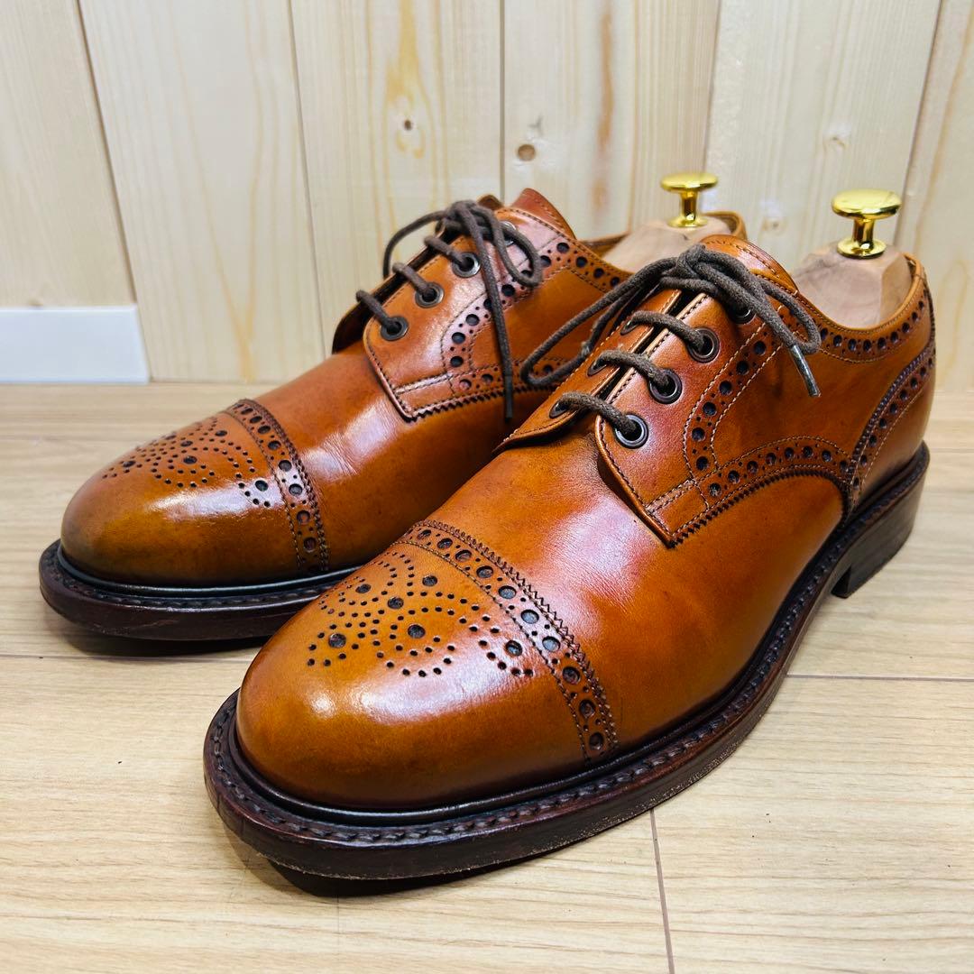 【美品】ジャランスリウァヤ 98602 セミブローグ 茶 UK7.5 26.5