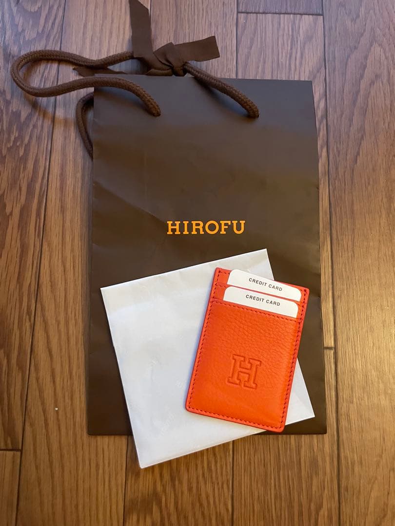 HIROFU オレンジ レザー 名刺入れ