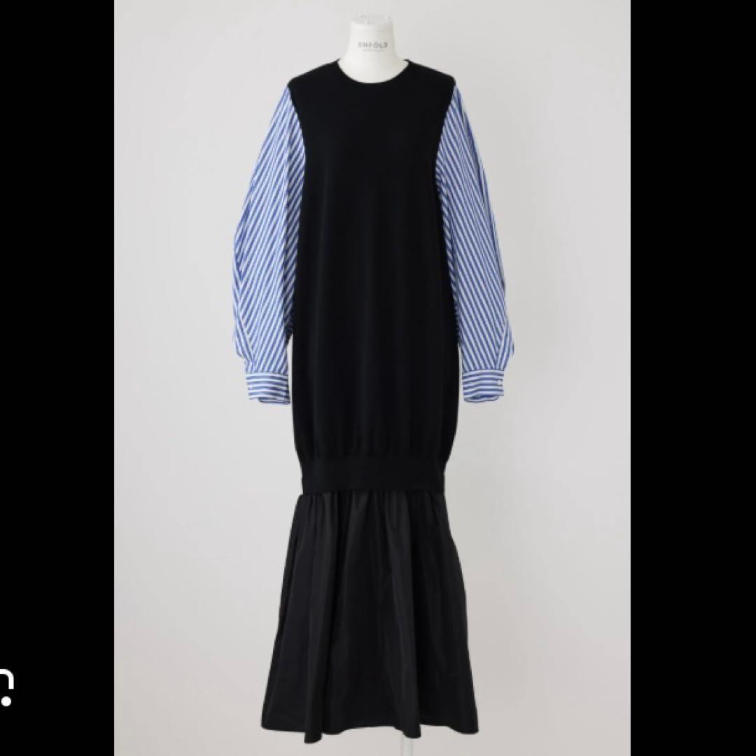 ENFOLD VEST-LAYERED DRESS ワンピース