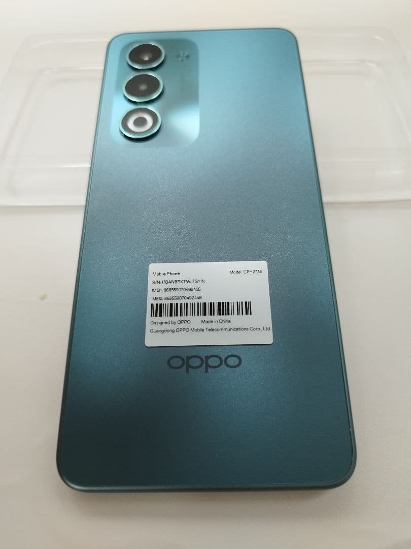 OPPO A5 5G 本体 グリーン 2025年12月6日購入　楽天モバイル店