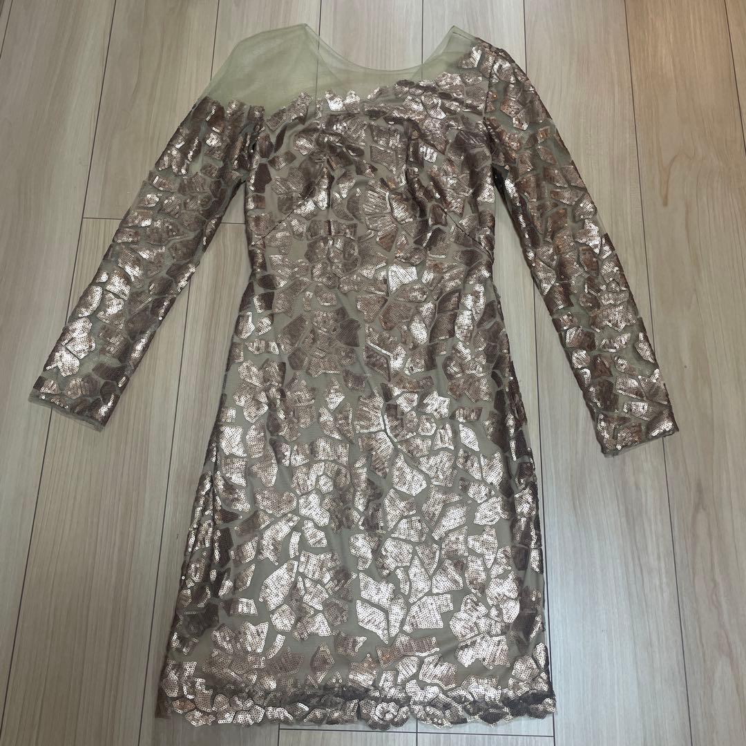 TADASHI SHOJI ミディアムドレス　カッパーゴールド　M