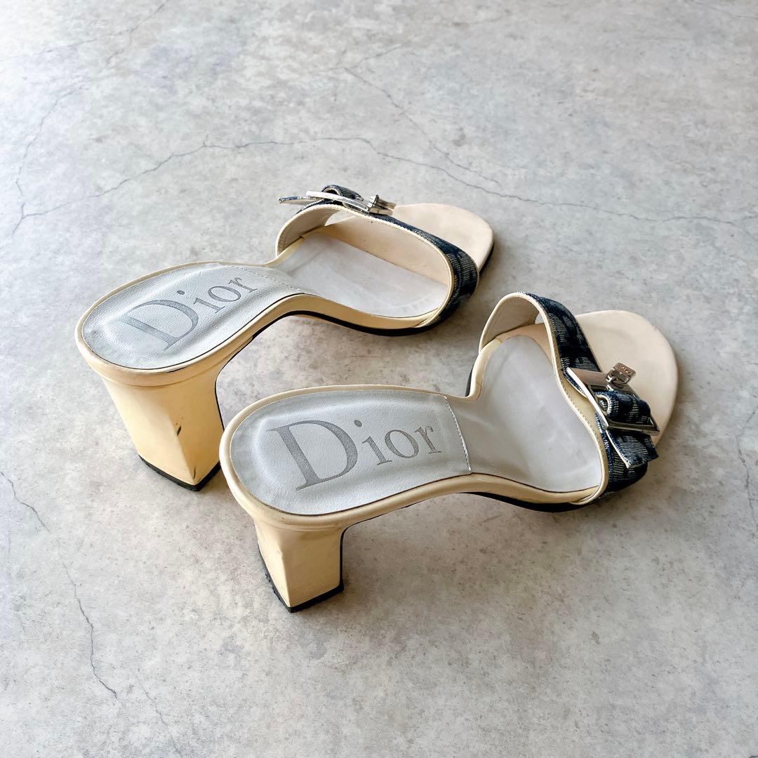 Dior ディオール ミュール サンダル ヒール トロッター柄 イタリア製