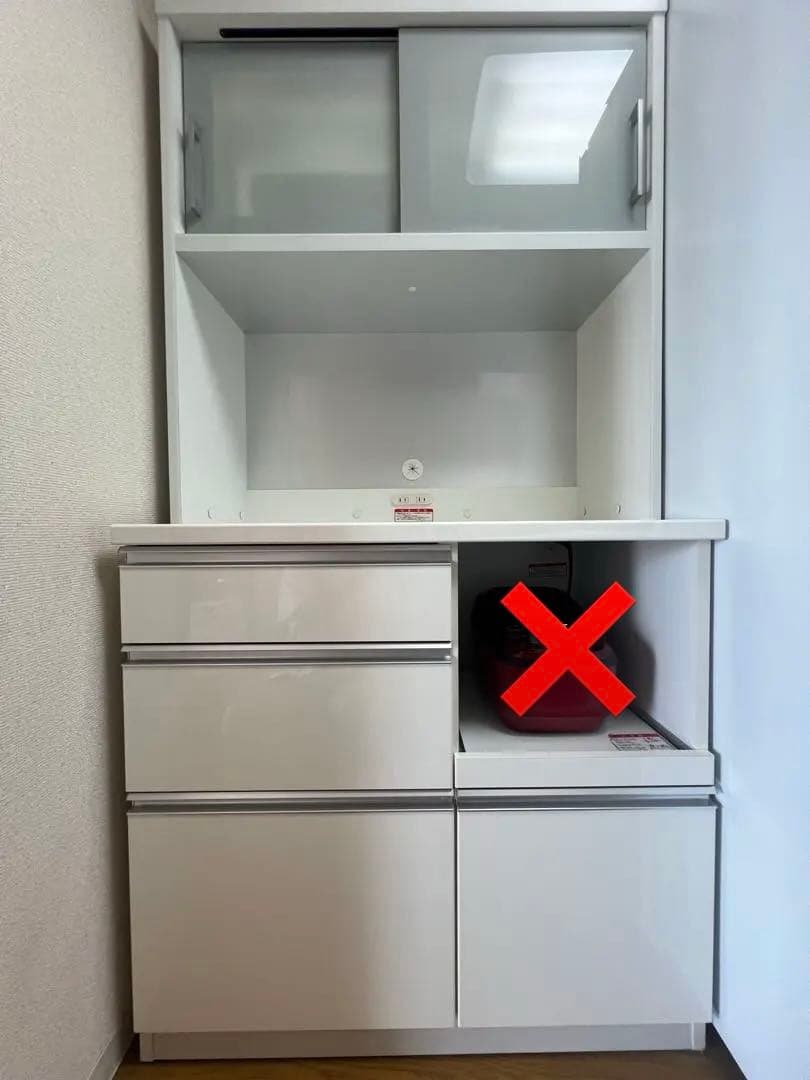 【彼岸花】ホワイトキッチン収納 食器棚